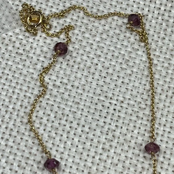 Vintage 14K Gold Carnelian & Amethyst Necklace – Rare Find - Picture 5 of 17